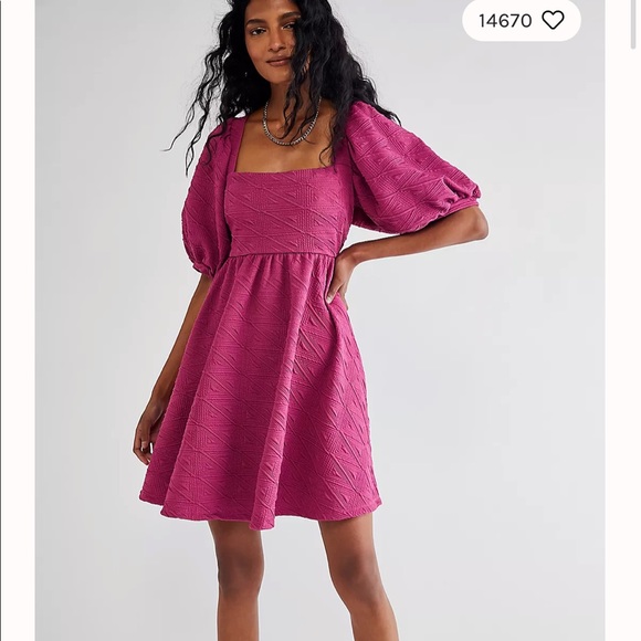 Free People Dresses & Skirts - Free people puff sleeve mini dress